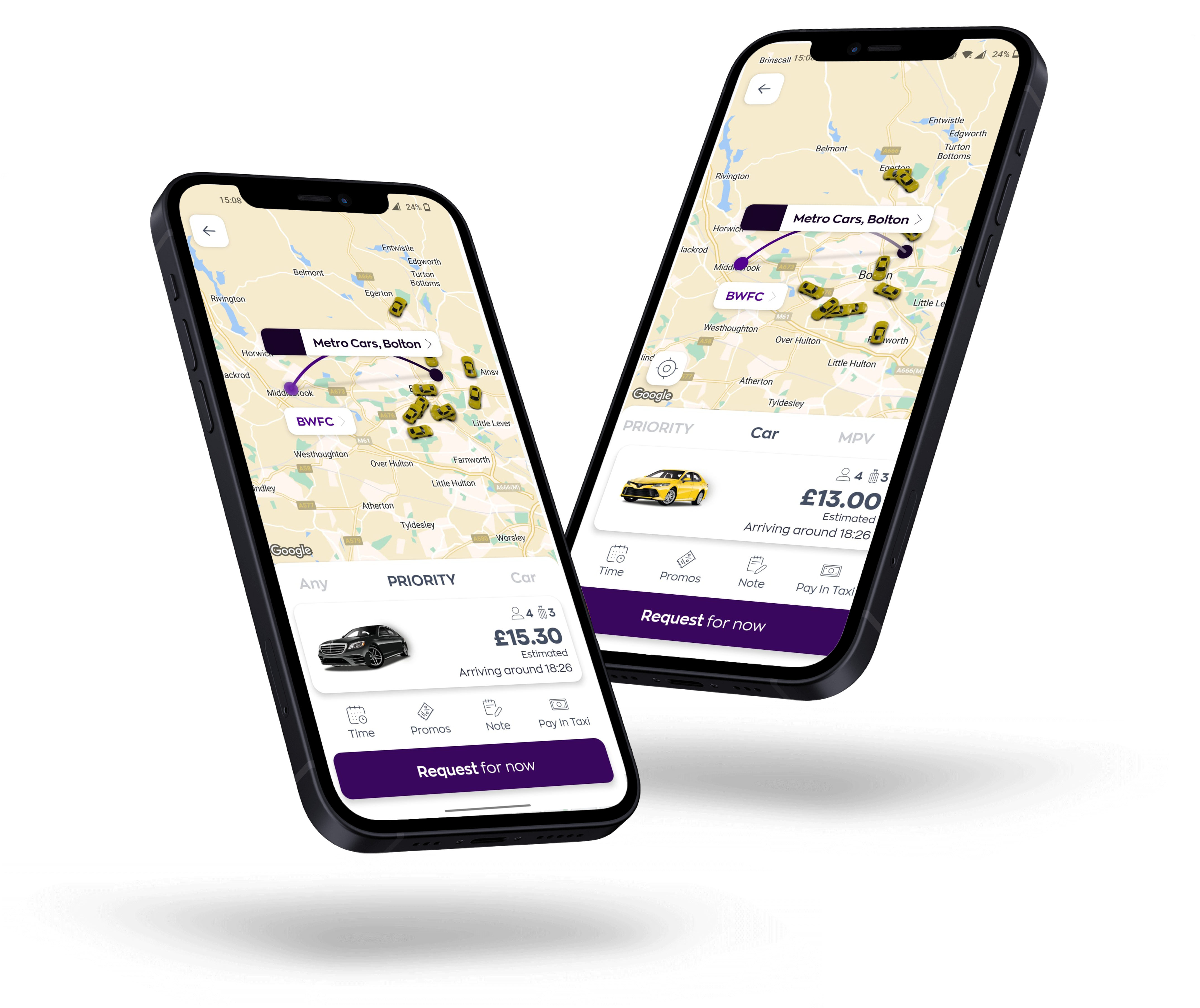 Metro Bolton Taxis passenger app
